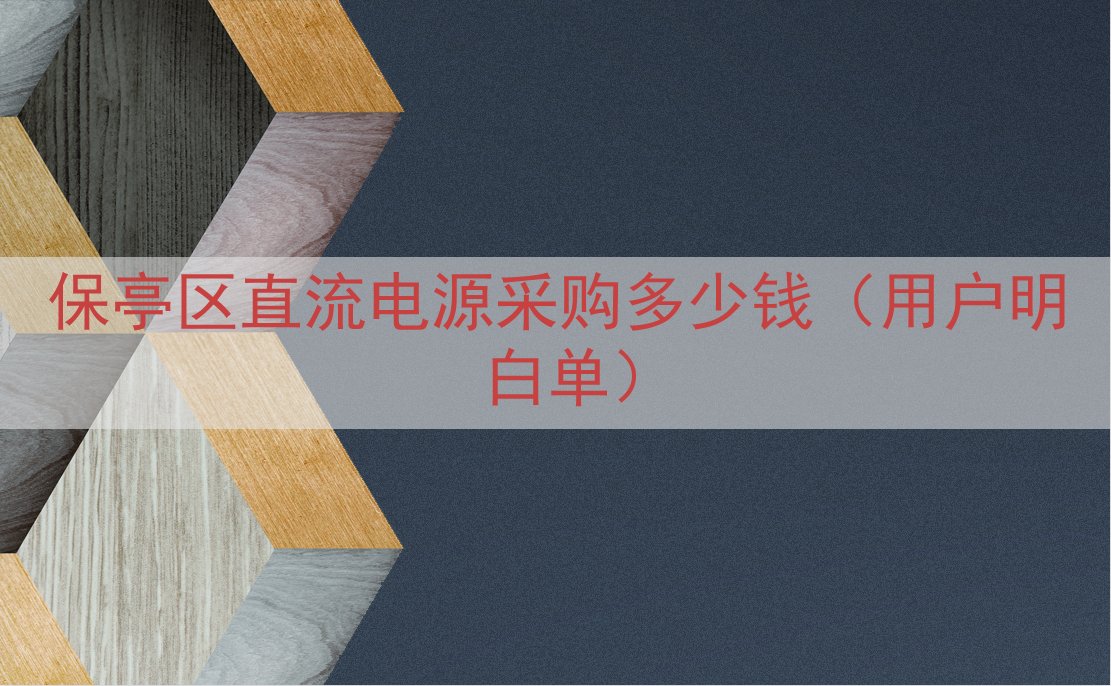 保亭区直流电源采购多少钱（用户明白单）