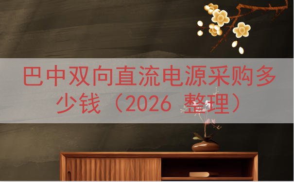 巴中双向直流电源采购多少钱（2026 整理）